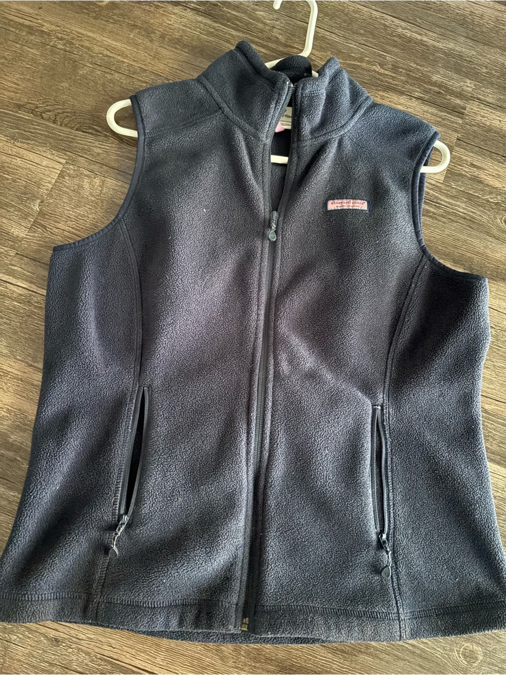 Vineyard Vines Navy Fleece Vest - Zip Front Sleeveless Jacket